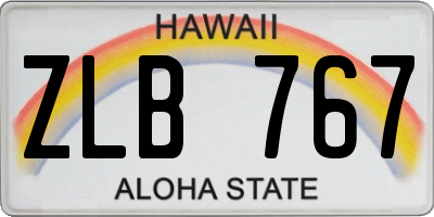 HI license plate ZLB767