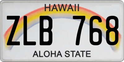 HI license plate ZLB768