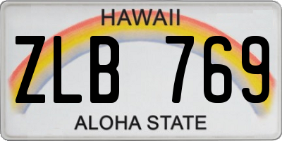 HI license plate ZLB769