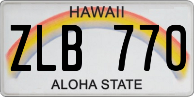 HI license plate ZLB770