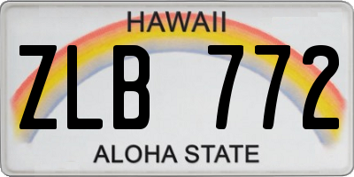 HI license plate ZLB772