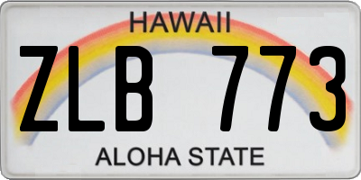 HI license plate ZLB773