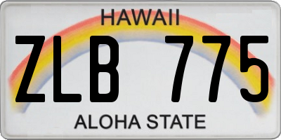 HI license plate ZLB775