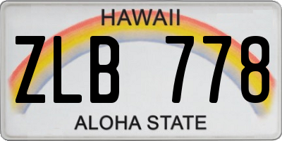 HI license plate ZLB778