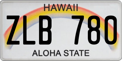 HI license plate ZLB780