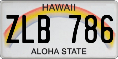 HI license plate ZLB786