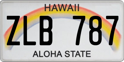 HI license plate ZLB787