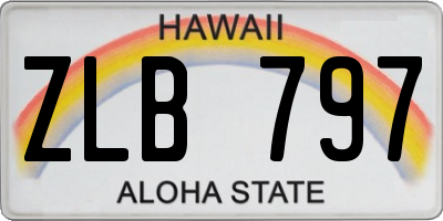 HI license plate ZLB797