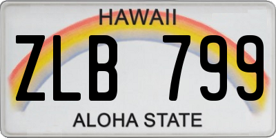HI license plate ZLB799