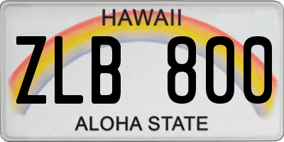 HI license plate ZLB800