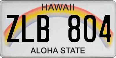 HI license plate ZLB804