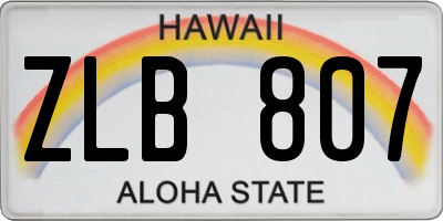 HI license plate ZLB807