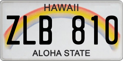 HI license plate ZLB810