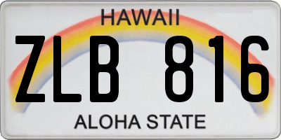 HI license plate ZLB816