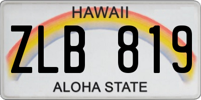 HI license plate ZLB819