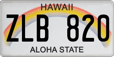HI license plate ZLB820