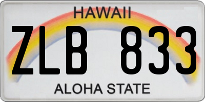 HI license plate ZLB833