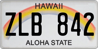 HI license plate ZLB842