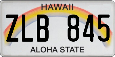 HI license plate ZLB845