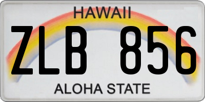 HI license plate ZLB856