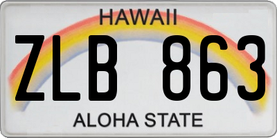 HI license plate ZLB863