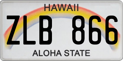 HI license plate ZLB866