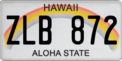 HI license plate ZLB872