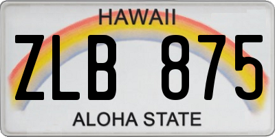 HI license plate ZLB875