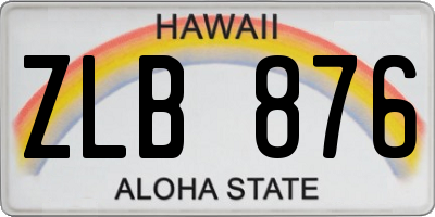 HI license plate ZLB876