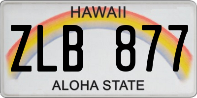 HI license plate ZLB877