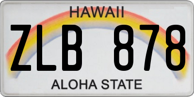 HI license plate ZLB878