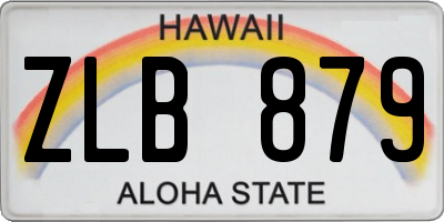 HI license plate ZLB879
