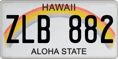 HI license plate ZLB882