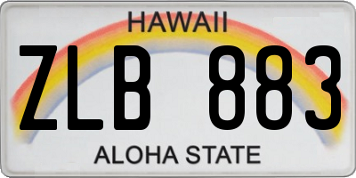HI license plate ZLB883