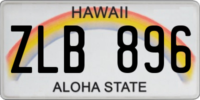 HI license plate ZLB896