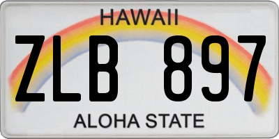 HI license plate ZLB897