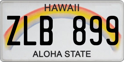 HI license plate ZLB899