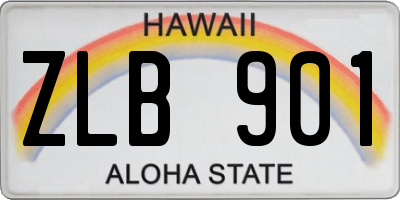 HI license plate ZLB901