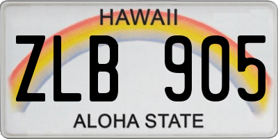 HI license plate ZLB905