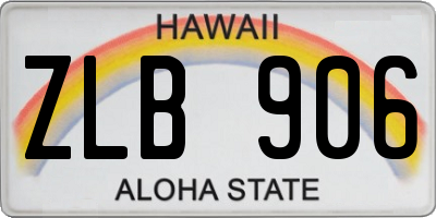 HI license plate ZLB906