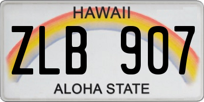 HI license plate ZLB907