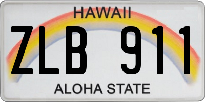 HI license plate ZLB911