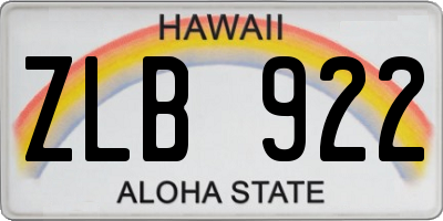 HI license plate ZLB922