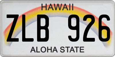 HI license plate ZLB926