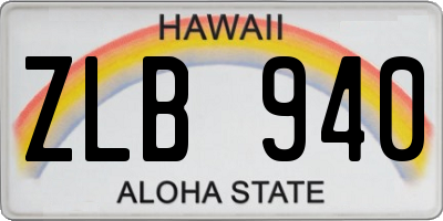 HI license plate ZLB940