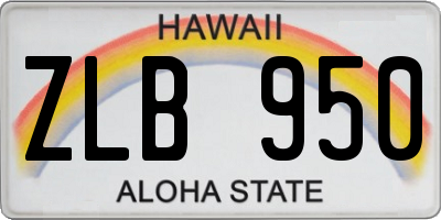 HI license plate ZLB950