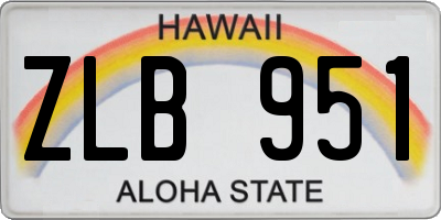 HI license plate ZLB951