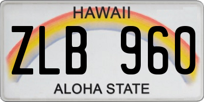 HI license plate ZLB960