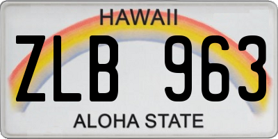 HI license plate ZLB963