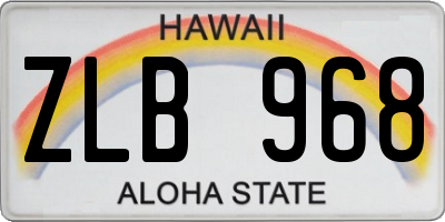 HI license plate ZLB968